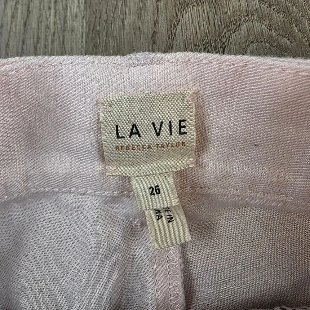La Vie Rebecca Taylor Linen Blend Cloud Shorts Size 26